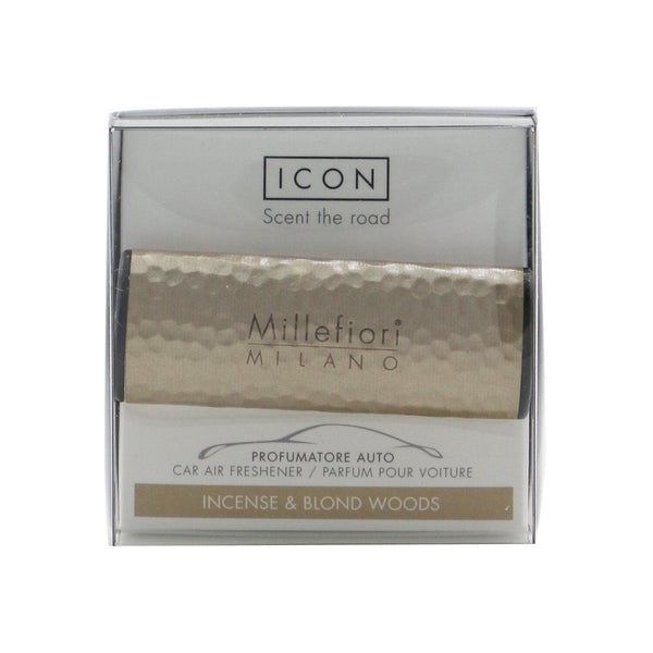 Millefiori Icon Metal Shades Car Air Freshener - Incense & Blond Woods 