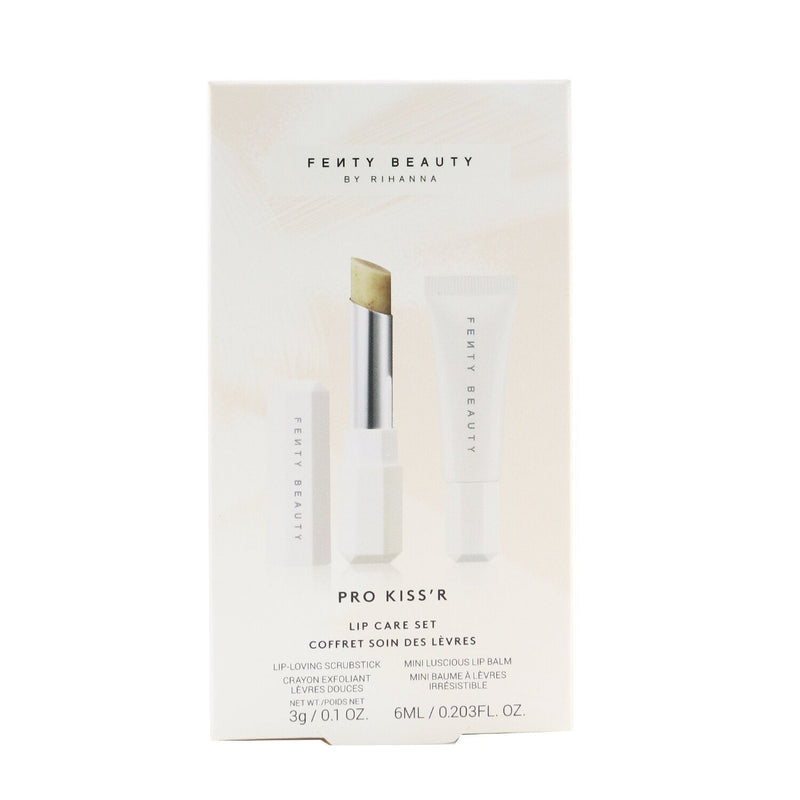 Fenty Beauty by Rihanna Pro Kiss'R Lip Care Set: 1x Pro Kiss'R Lip-Loving Scrubstick - 3g/0.1oz + 1x Mini Luscious Lip Balm - 6ml/0.203oz 