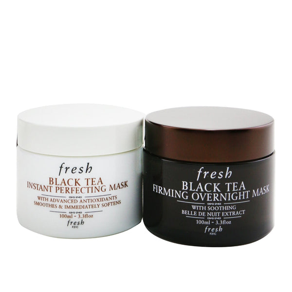 Fresh Black Tea Age-Delay For Night & Day Set: Black Tea Instant Perfecting Mask 100ml + Black Tea Firming Overnight Mask 100ml  2x100ml/3.3oz