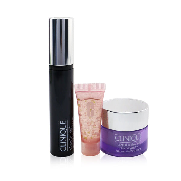 Clinique Chubby Lash Fattening Mascara Set (1x Mascara 8ml + Eye Concentrate 5ml + Cleansing Balm 15ml)  3pcs