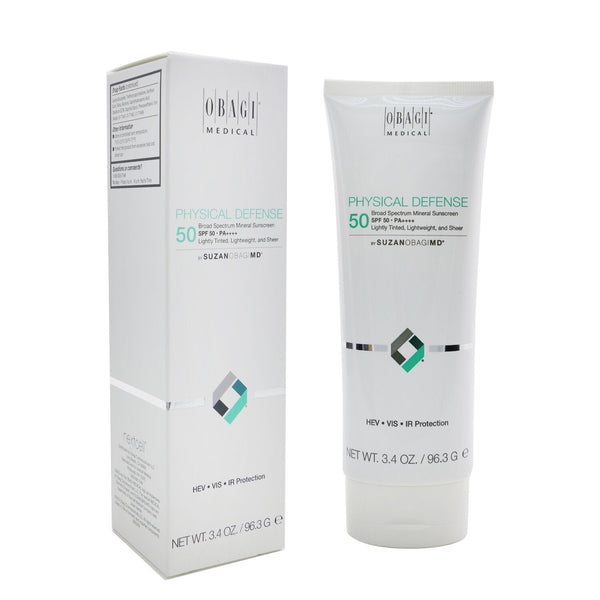 Obagi SUZANOBAGIMD Physical Defense Broad Spectrum Mineral Sunscreen SPF 50 PA+++ (Lightly Tinted, Lightweight, & Sheer)  96.3g/3.4oz