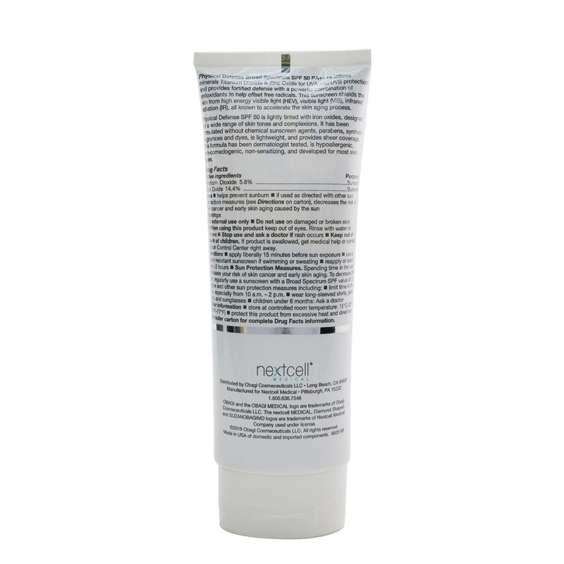 Obagi SUZANOBAGIMD Physical Defense Broad Spectrum Mineral Sunscreen SPF 50 PA+++ (Lightly Tinted, Lightweight, & Sheer)  96.3g/3.4oz