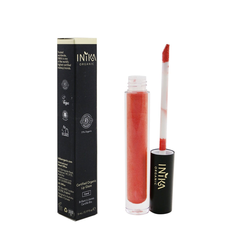 INIKA Organic Certified Organic Lip Glaze - # Coral  5ml/0.17oz