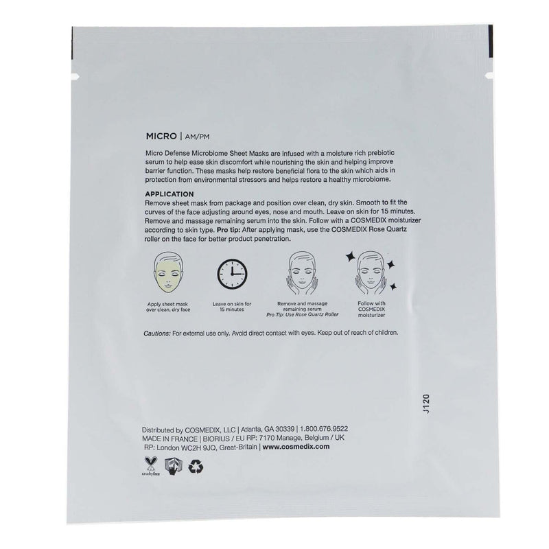 CosMedix Micro Defense Microbiome Sheet Mask (Salon Size)  10sheets