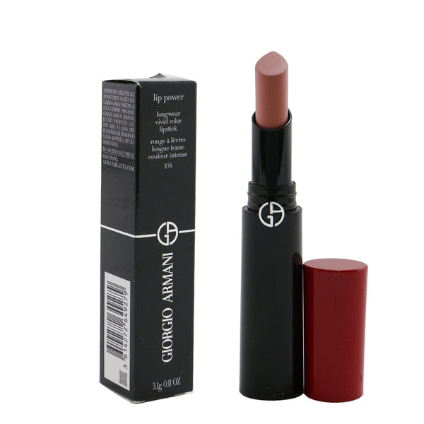 Giorgio Armani Lip Power Longwear Vivid Color Lipstick - # 104 Selfless  3.1g/0.11oz