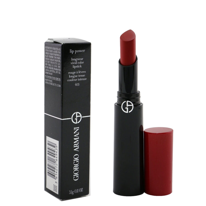 Giorgio Armani Lip Power Longwear Vivid Color Lipstick - # 403 Fighter  3.1g/0.11oz