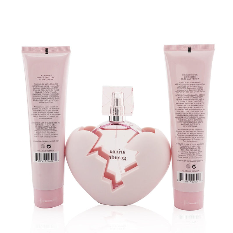 Ariana Grande Thank U Next Coffret: Eau De Parfum Spray 100ml/3.4oz + Body Souffle 100ml/3.4oz + Bath And Shower Gel 100ml/3.4oz  3pcs