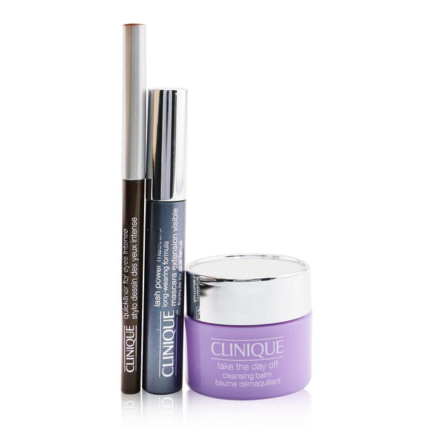 Clinique Lash Power Extension Visible Mascara Kit (1x Mascara 6ml + 1x Quickliner 0.14g+ 1x Cleansing Balm 15ml)  3pcs