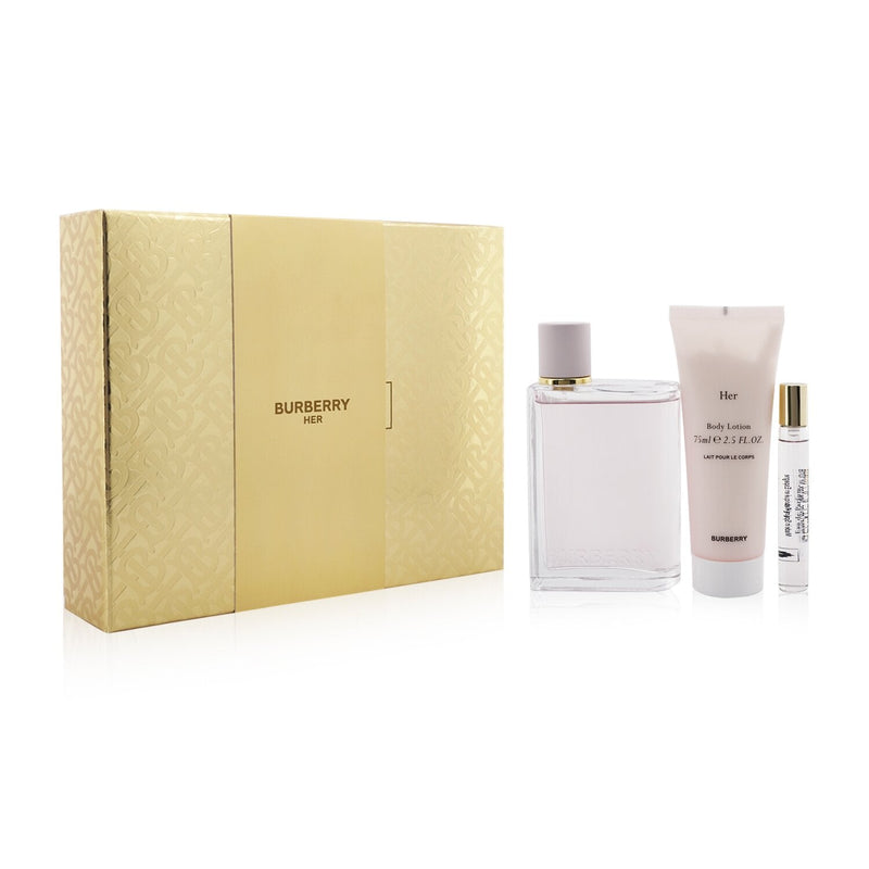 Burberry Burberry Her Coffret: Eau De Parfum Spray 100ml/3.3oz + Eau De Parfum Spray 7.5ml/0.25oz + Body Lotion 75ml/2.5oz  3pcs