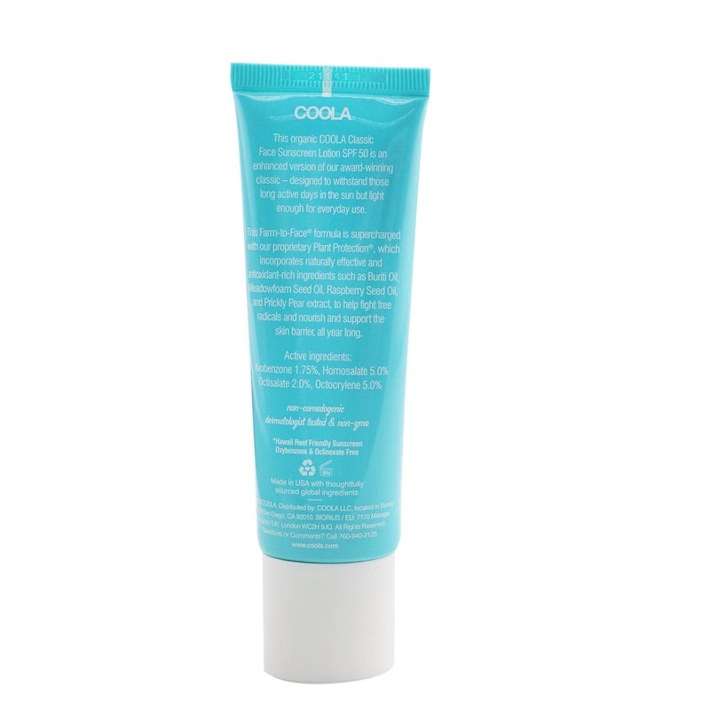 Coola Classic Face Organic Sunscreen Lotion SPF 50 - White Tea  50ml/1.7oz