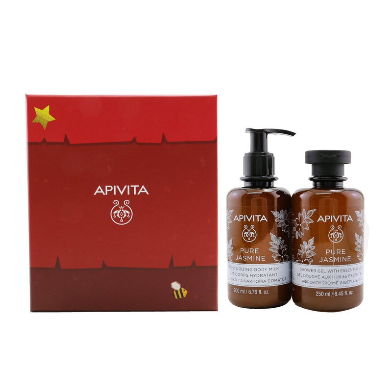 Apivita Relaxing Treats Euphoria & Softness Set: Pure Jasmine Shower Gel 250ml+ Pure Jasmine Moisturizing Body Milk 200ml  2pcs