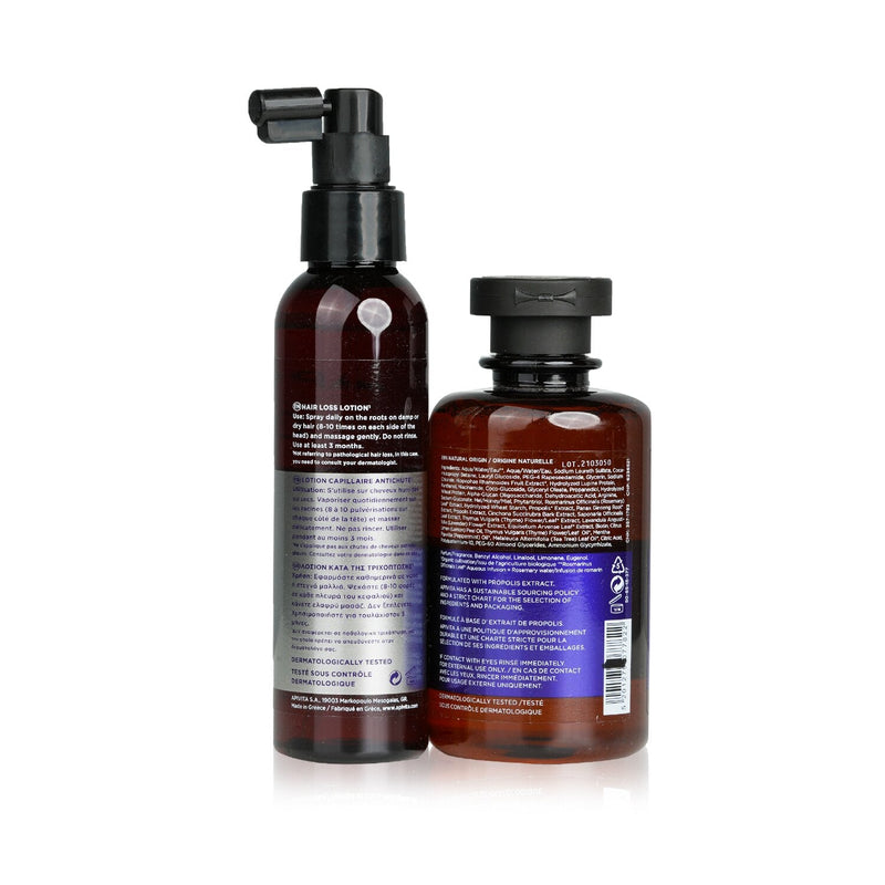 Apivita Men's Tonic Hair Set: Tonic Hair Loss Lotion 150ml + Tonic Men's Tonic Shampoo 250ml (Box Slightly Damaged)  2pcs