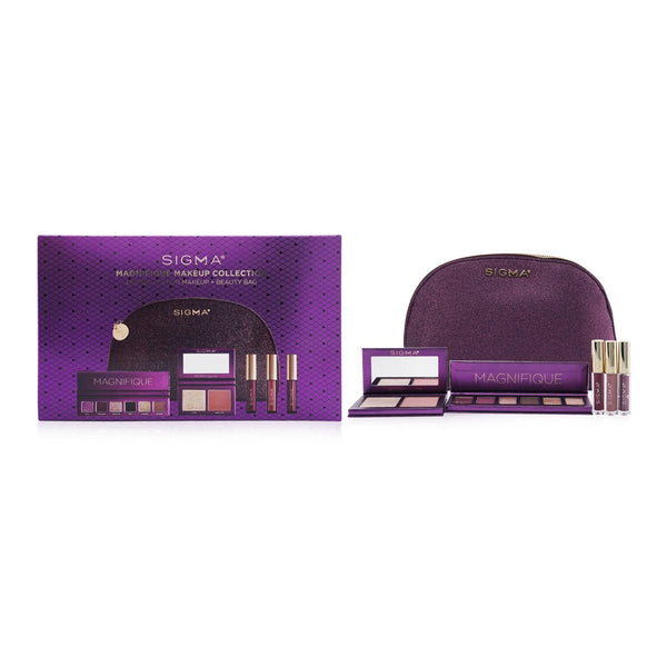 Sigma Beauty Magnifique Makeup Collection (1x Eyeshadow Palette + 1x Berry Glow Cheek Duo + 1x Adored Mini Lip Set + Bag)