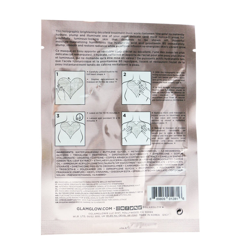 Glamglow Bright Between The Girls Instant Radiance Hydrating Decollete Mask  1sheet