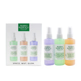 Mario Badescu Spritz. Mist. Glow. Set: Facial Spray With Aloe, Cucumber And Green Tea +  Facial Spray With Aloe, Herbs & Rosewater + Facial Spray With Aloe, Chamomile & Lavender  3x 118ml/4oz