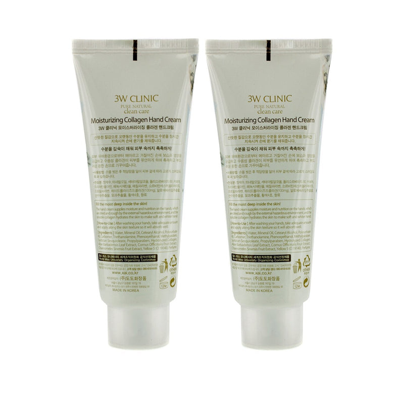 3W Clinic Hand Cream Duo Pack - Collagen  2x100ml/3.38oz