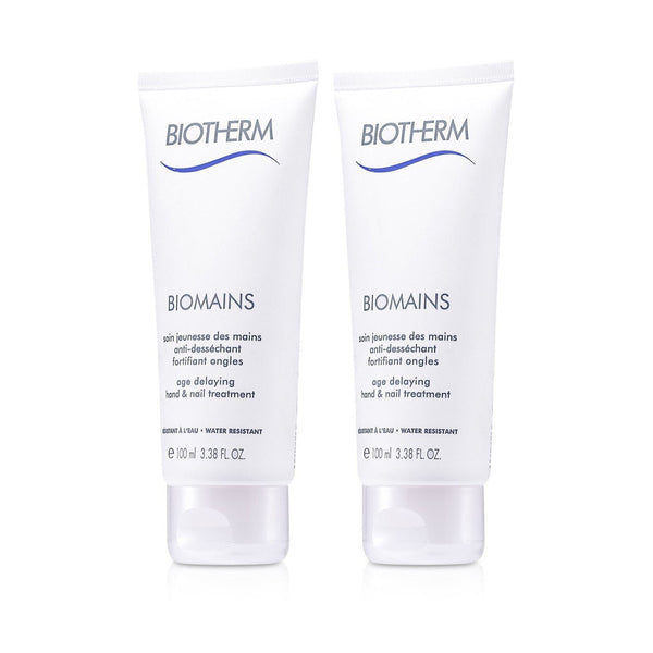 Biotherm Biomains Age Delaying Hand & Nail Treatment Duo Pack - Water Resistant  2x100ml/3.38oz