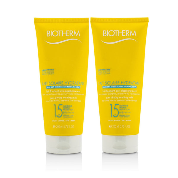 Biotherm Lait Solaire Hydratant Anti-Drying Melting Milk SPF 15 Duo Pack  - For Face & Body  2x200ml/6.76ml