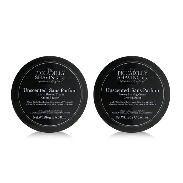 The Piccadilly Shaving Co. Unscented Luxury Shaving Cream Duo Pack  2x180g/6oz