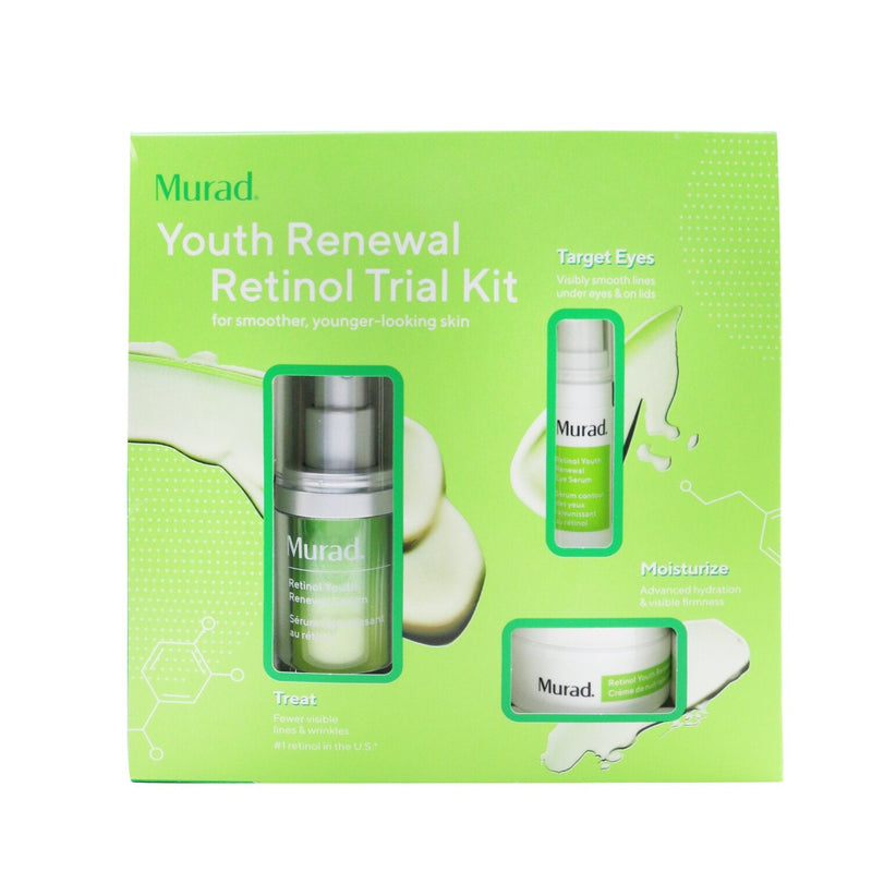 Murad Youth Renewal Retinol Trial Kit: Retinol Youth Renewal Serum 15ml + Retinol Youth Renewal Eye Serum 5ml + Retinol Youth Renewal Night Cream 15ml  3pcs