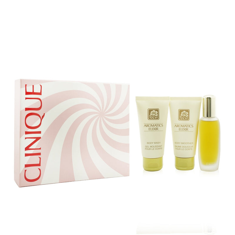 Clinique Aromatics Elixir Essentials Coffret: Parfum Spray 45ml/1.5oz + Body Smoother 75ml/2.5oz + Body Wash 75ml/2.5oz  3pcs