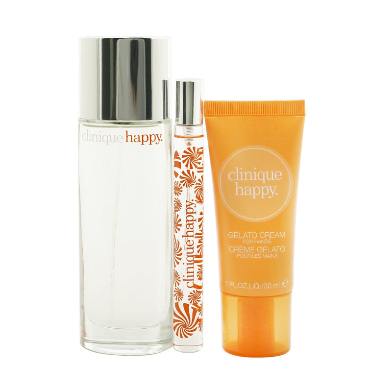 Clinique Wear It & Be Happy Coffret: Perfume Spray 50ml/1.7oz + Gelato Hand Cream 30ml/1oz + Perfume Spray 10ml/0.34oz  3pcs