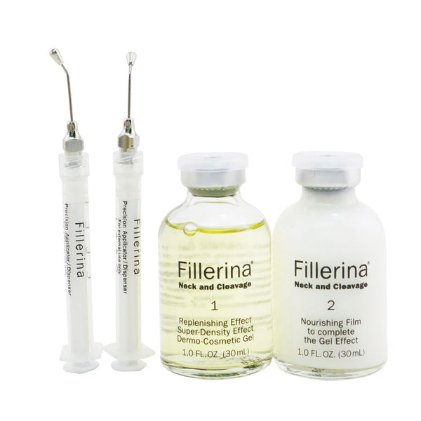 Fillerina Neck & Cleavage (Replenishing Gel For The Wrinkles & The Saggings of Neck & Clevage) - Grade 4 (Exp. Date 11/2022)  2x30ml+2pcs
