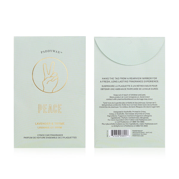 Paddywax Impressions Car Fragrance - Peace  2packs