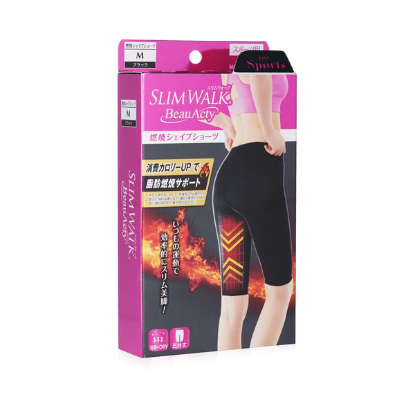 SlimWalk Compression Fat-Burning Support Shape Shorts for Sports - #Blacks (Size: M)  1pair