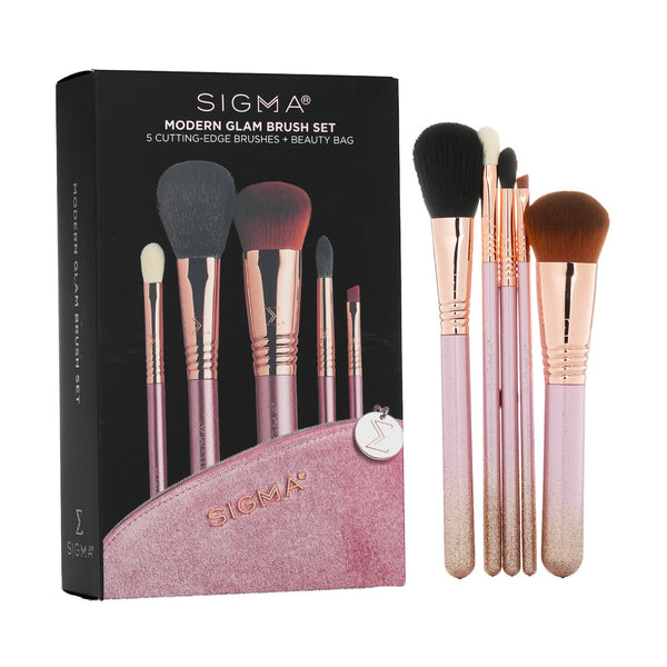 Sigma Beauty Modern Glam Brush Set (5x Cutting Edge Brush)  5pcs+1Bag