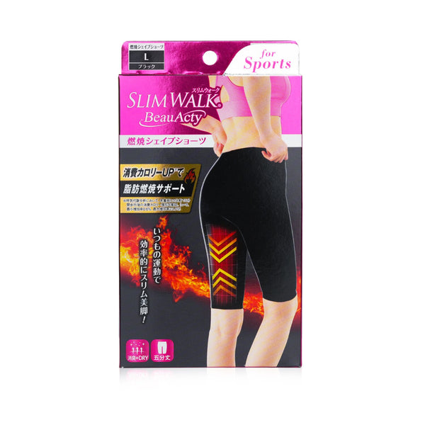 SlimWalk Compression Fat-Burning Support Shape Shorts - # Black (Size: L)  1pair