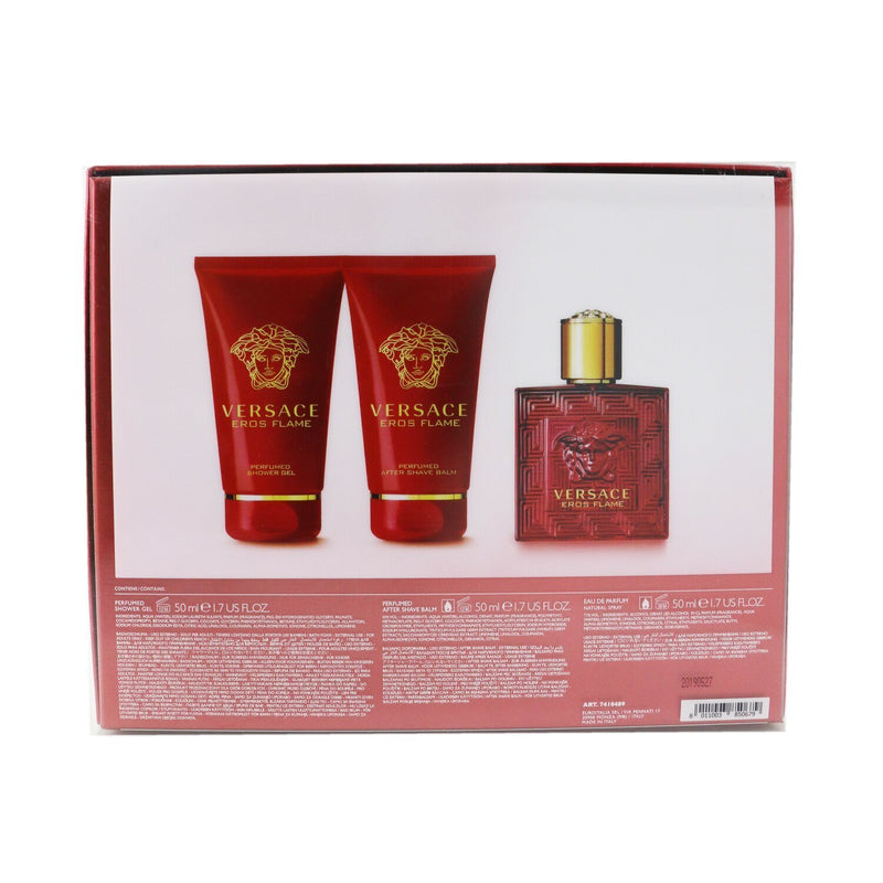 Versace Eros Flame Coffret: Eau De Parfum Spray 50ml/1.7oz +Perfumed Shower Gel 50ml/1.7oz + After Shave Balm 50ml/1.7oz  3pcs