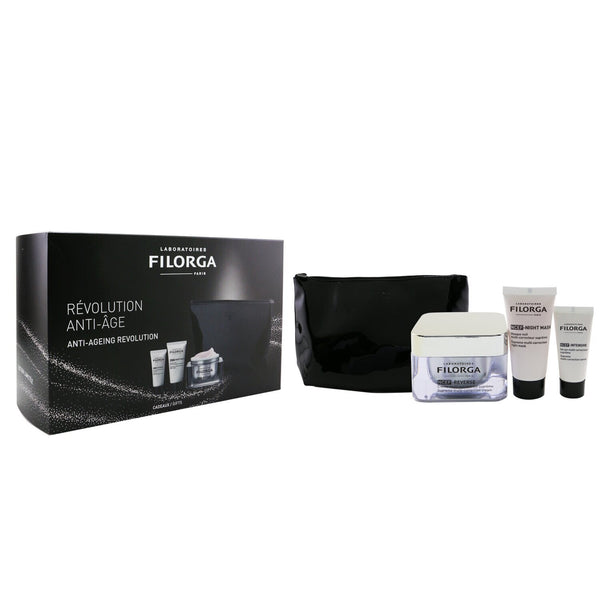 Filorga Anti-Ageing Revolution Gift Set  (Limited Edition): 1x NCEF-Reverse Cream 50ml + 1x NCEF-Night Mask 15ml + 1x NCEF-Intensive Serum 7ml +1bag  3pcs+1bag