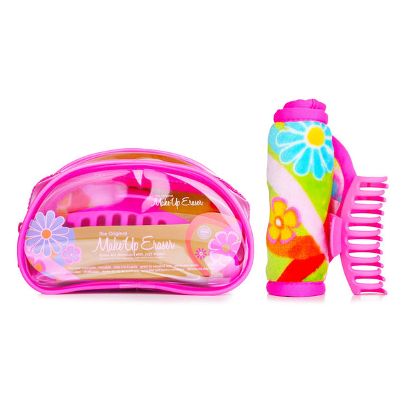 MakeUp Eraser Flowerbomb Set (1x MakeUp Eraser Cloth + 1x Hair Claw Clip + 1x Bag)  2pcs+1bag