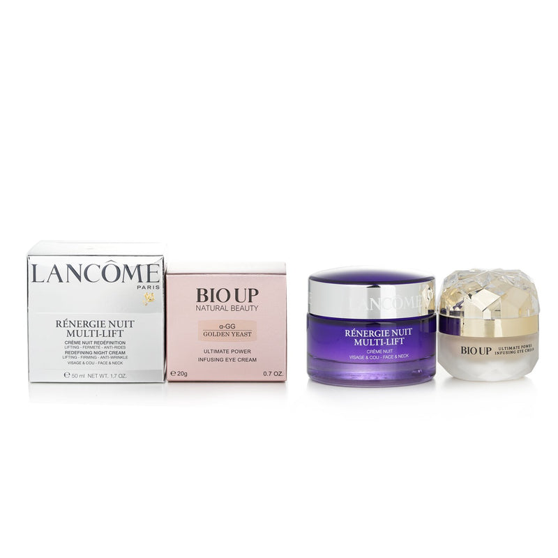 Lancome Renergie Multi-Lift Lifting Firming Anti-Wrinkle Night Cream 50ml (Free: Natural Beauty BIO UP Eye Cream 20g)  2pcs