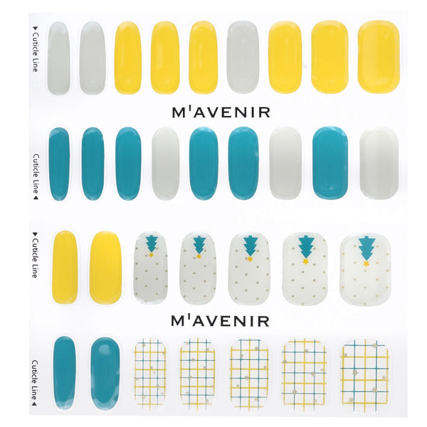 Mavenir Nail Sticker - # Grid And Dot Tree Nail  32pcs
