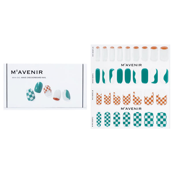 Mavenir Nail Sticker (Patterned) - # Wave Checkerboard Nail  32pcs