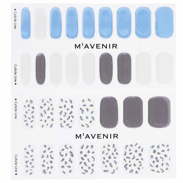 Mavenir Nail Sticker - # Cream Blue Leopardo Nail  32pcs