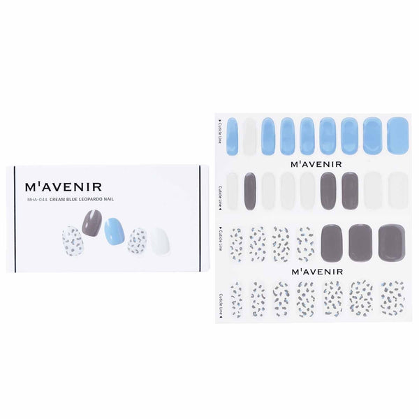 Mavenir Nail Sticker - # Cream Blue Leopardo Nail  32pcs