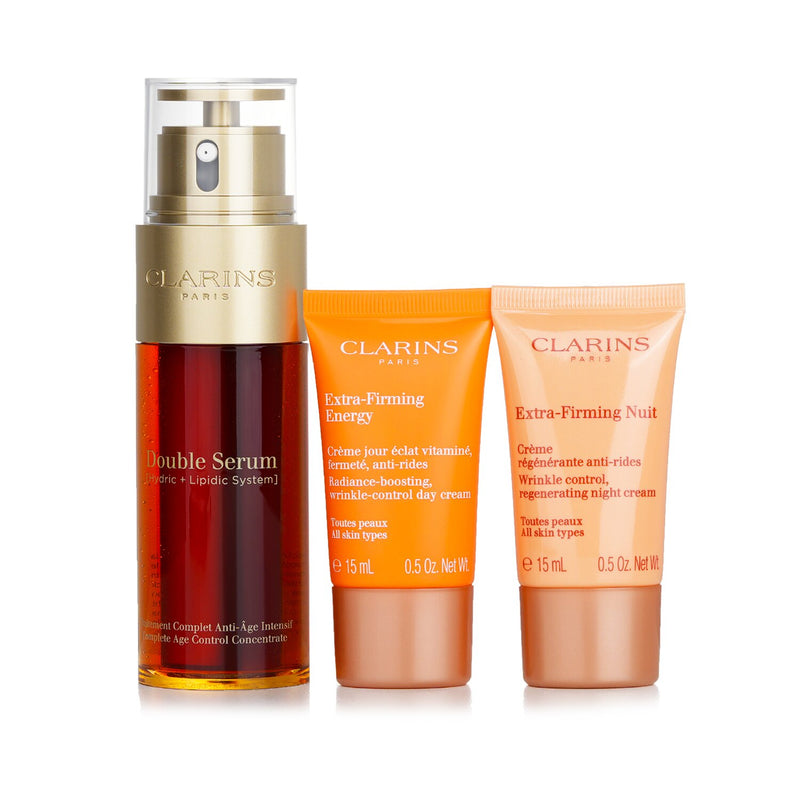 Clarins Double Serum & Extra-Firming Collection  3pcs+1bag
