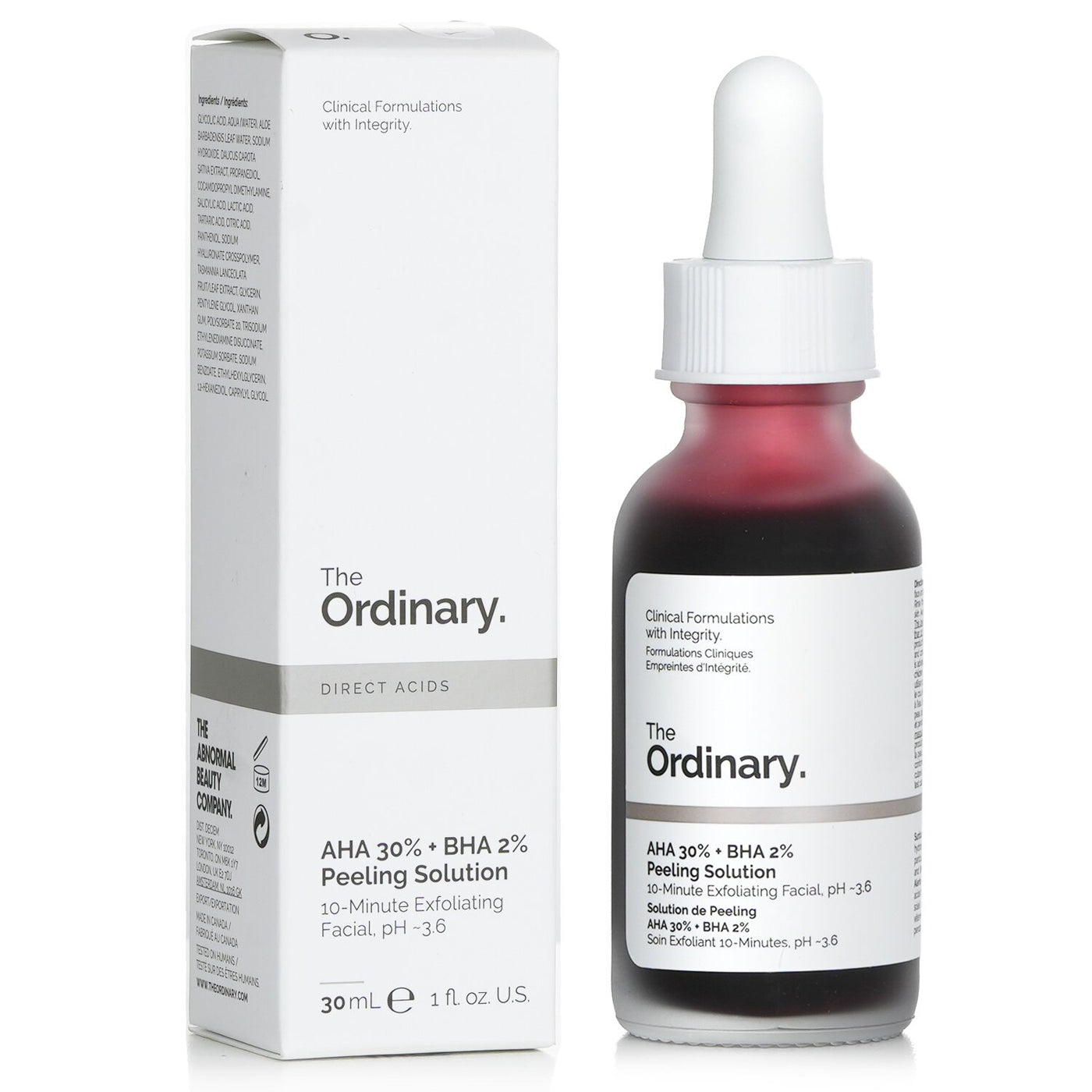 The Ordinary AHA 30% + BHA 2% Peeling Solution 30ml/1oz – Fresh