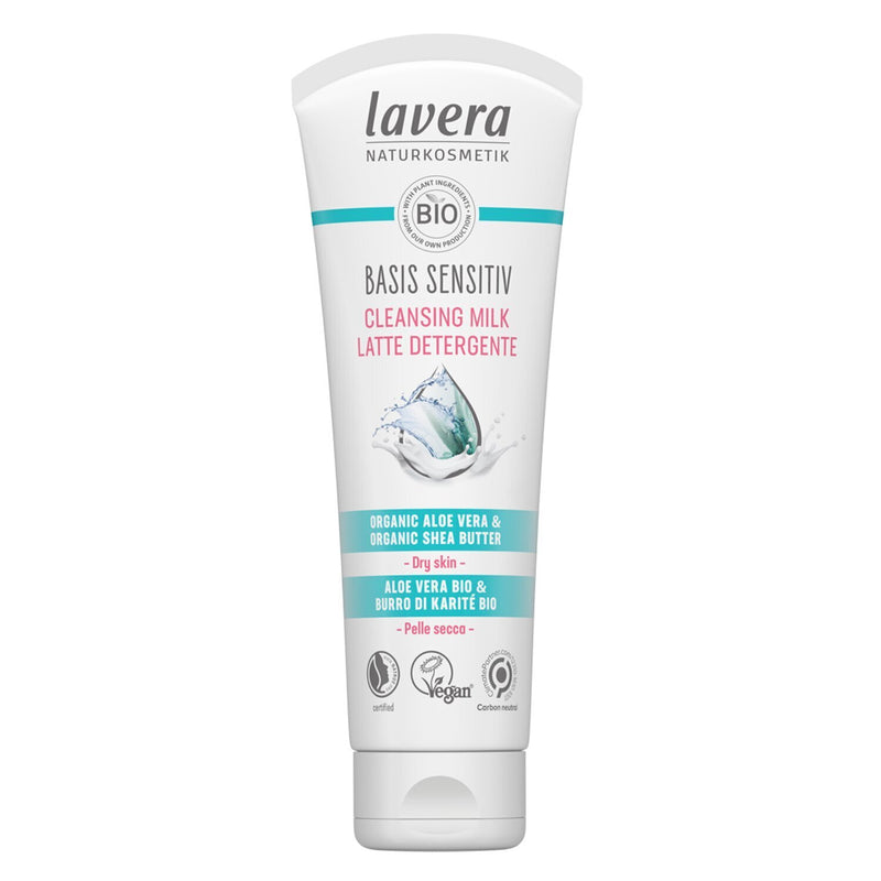 Lavera Basis Sensitiv Cleansing Milk - Organic Aloe Vera & Organic Shea Butter (For Dry & Sensitive Skin)  125ml/4oz