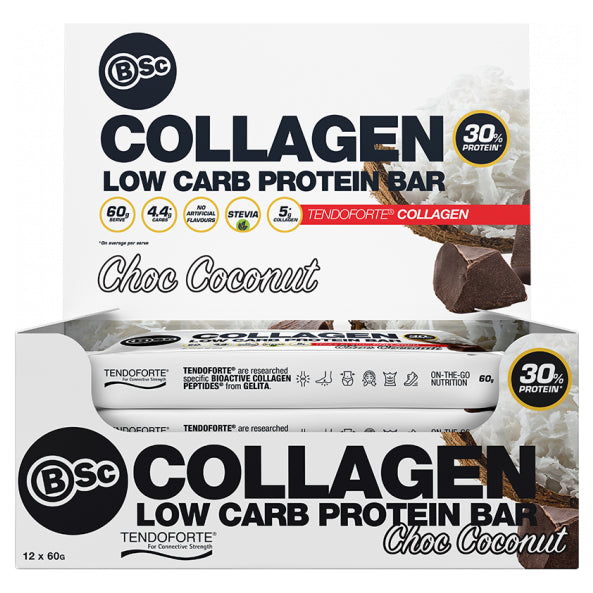 Body Science Collagen Protein Bar 60g - Choc Coconut 12 Box