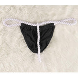 A-One Guy's Men's Hemp Rope Thong GS-006 - # Black  1 pc