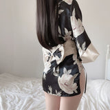 My Outfitssss Sexy floral Japanese Kimono Set  1 pc