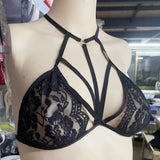 My Outfitssss Sexy strap lace top - # Black Large  1 pc
