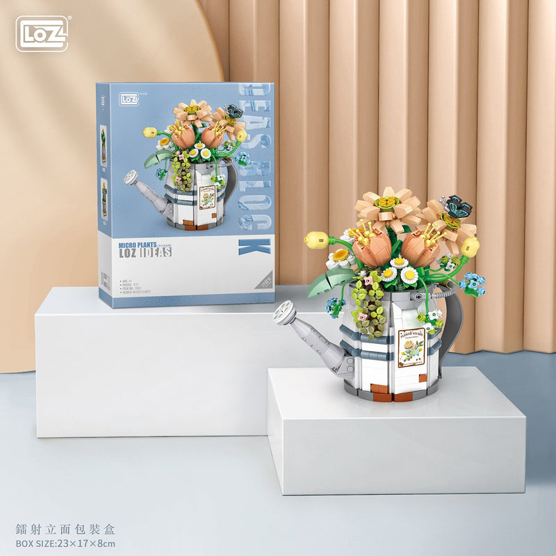 Loz LOZ Mini Blocks - Watering Pot Flower Pot  23 x 17 x 8cm
