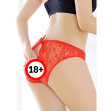 My Outfitssss Seductive sheer women's opening panties - # Red Large  1 pc