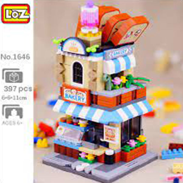 Loz LOZ Street Series - Bakery Shop  19.5x16.5x4.5cm