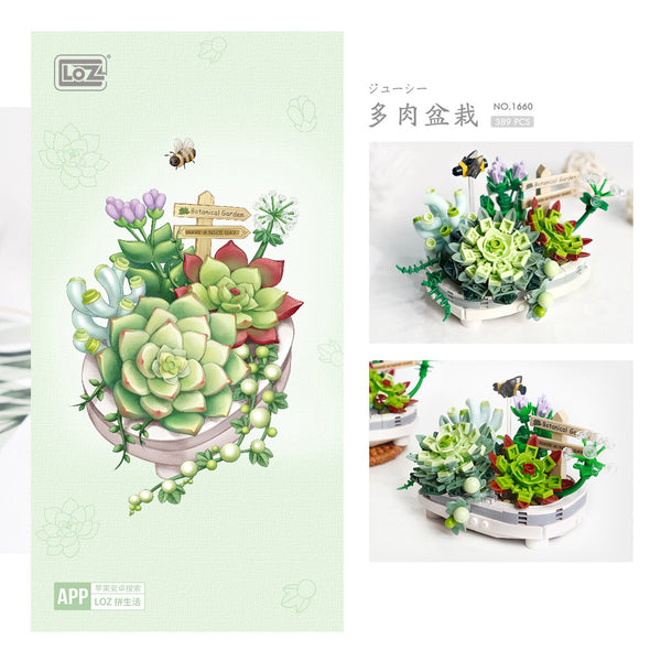Loz LOZ Mini Blocks - Eternal Flowers Garden Series - Succulent Potted Plant  10 x 6 x 22 cm